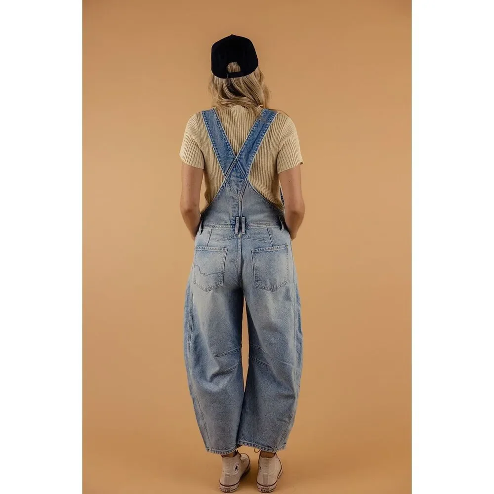 New Free People We The Free Good Luck Barrel Overalls Size XL